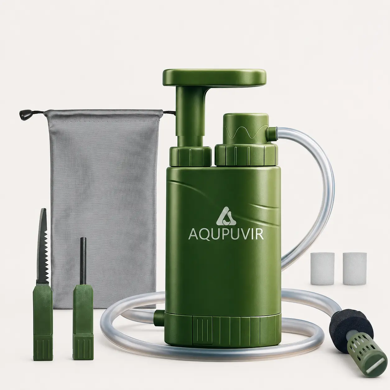 Emergency Survival Water Filter Pump, Portable Camping Water Purifier for Hiking, Backpacking, Disaster Preparedness & Outdoor Adventures