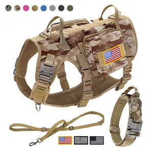 Tactical Dog Harness, Leash & Pouch Set - Heavy Duty & Durable for Training & Adventures