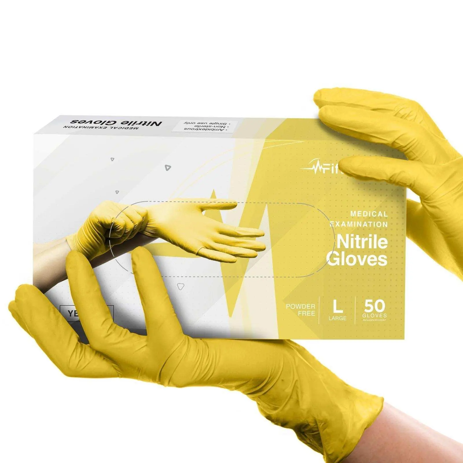 FifthPulse Yellow Disposable Nitrile Gloves FifthPulse Yellow Disposable Nitrile Gloves