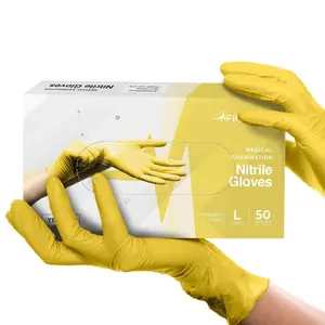 FifthPulse Yellow Disposable  Nitrile Gloves