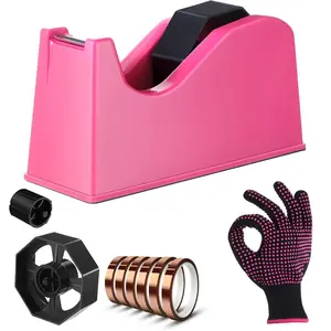 8 Pcs Heat Tape Dispenser Set,Including 1 Sublimation Tapes Dispenser Adhesive Roll Holder,1 Heat Resistant Glove with Silicone Bumps 6 Thermal Tape for Office Home,Christmas Party Gifts,Hand Tools Kits,Summervibes