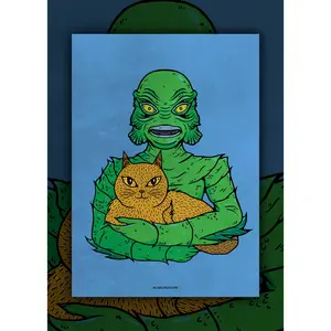 Creature From The Cat Lagoon Art Print