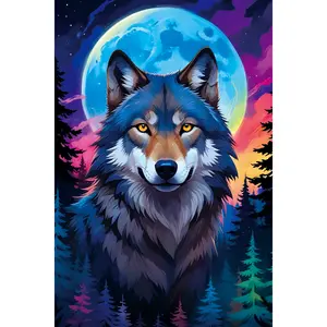 Wolf Diamond painting, Crystal Diamond Painting Kit, Frameless