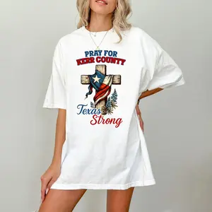 Pray for Kerr County - Texas Strong 2025 Flood Unisex T-Shirt, Lone Star State Apparel, Texas Pride Clothing, Hill Country Shirt, Texas Flood Relief Shirts, Support Texas Tee