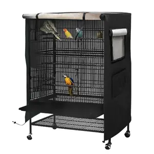Universal Bird Cage Cover, Dark Colored Drape for Animal Crate, Waterproof & Washable Night Cover for Cages, Distraction and Light Eliminator for Mink, Totoro, Parakeets, Parrot (XL - 38”L×23”W×51”H)