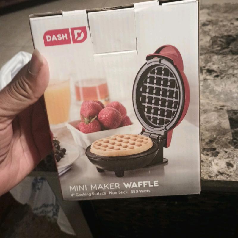 Dash Mini 4" Waffle Maker Non Stick 350 Watts Red