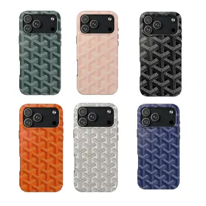 Luxury Parisian Dogtooth Print TPU-Rubber Polycarbonate Phone Case for iPhone 11-17, Smartphone-Cellphone Handheld Devices Accessories, Wireless Charging Compatible, Shock-Resistant, Durable Protection, Includes Tempered Glass Screen Protector