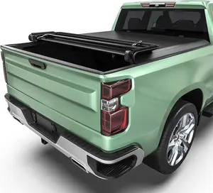 OEDRO Soft Quad-Fold Truck Bed Cover Fits for Chevy Silverado/GMC Sierra 1500 New Body Style 2019-2025 | 5'9" (70") Bed Without Multi-Flex Tailgate car protector Decoration