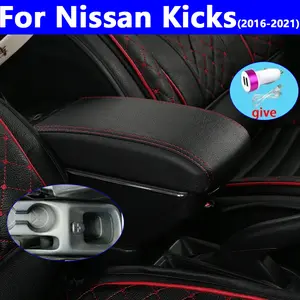 Car Armrest Box for Nissan Kicks 2016 2017 2018 2019 2020 2021 Hand Arm Rest Center Console Storage USB Retrofit Parts Accessory Car Console Organizer
