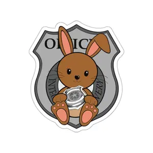 Officer Badge Bunny Clean Sticker