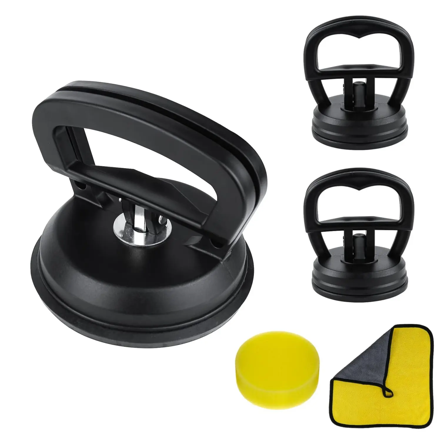 5Pcs Car Dent Puller Black Dent Puller Powerful Car Dent Removal Kit Suction Cup Dent Puller for Car Dent Repair Dent Remover Tool for Car Body,Tiles Lifting,Objects Moving,Screen - Home Improvement.