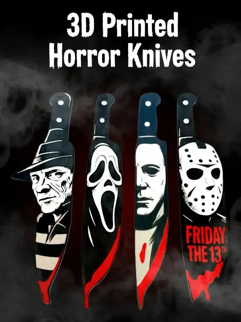 3D Printed Horror Movie Knife Set – 4pc Set 3D Printed Horror Movie Knife Set – 4pc Set