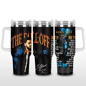 J. Cole The Fall-Off World Tour The Fall Off Album v4 Men's Stainess Steel Tumbler, The Dreamers Tumbler , Vintage Music Merch Tumbler, Retro 90s Rap Style, New Album Gift For Fans