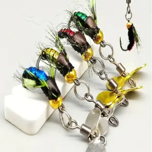 6pcs/Set Artificial Insect Fly Propeller Fishing Lures, Fast Sinking Fly Bait, Rotating Blade Fake Bait, Metal Suitable For Bass, Trout, Salmon