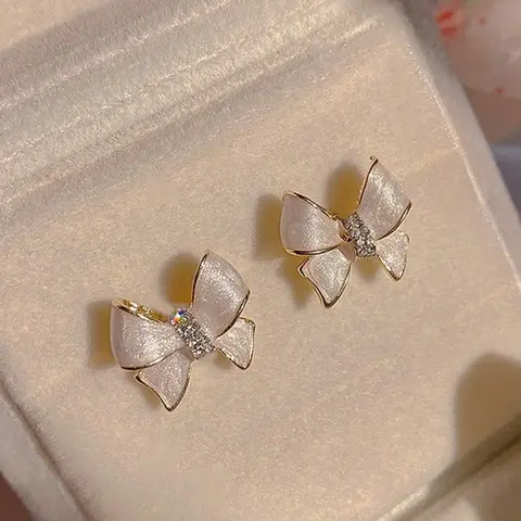 Women's Elegant Bowknot Earrings, Unique Design Dangle Drop Jewelry, All-Seasons Accessory for Daily Wear & Vacation Style, High Quality Earrings, Dangly Earrings