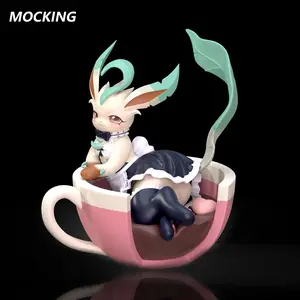 Leafeon eeveelution Gk Resin Figure Anime Peripheral Trendy Desk Decor, Collectible Toy Statue for Home Decoration, Unique Gift Idea for Fans, Cute Kawaii Figure