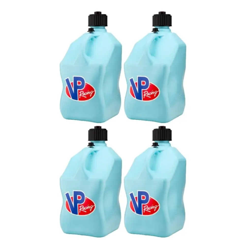 VP Racing 3632-CA, 5.5 Gallon Motorsport Racing Jug with Contoured Handle, Multipurpose Cap and Rubber Gaskets, Sky (4 Pack)