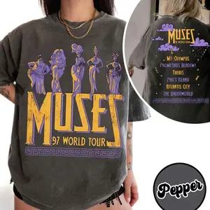 Two-sided Graphic Hercules Muses 97 World Tour Shirt, Birthday Girl Tee, 90s Cartoon Shirt 1EJY6