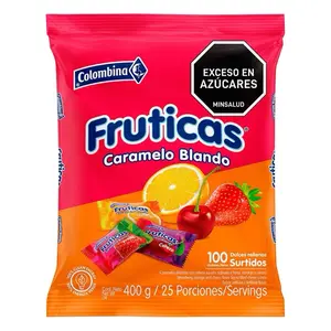 Colombina Fruticas Fruit Flavored Candies 100 Units - 400g