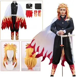 Kyojuro Rengoku style Cosplay Costume Full KIDS/Adults kimetsu no yaiba demon slayer,many style high quality, net included,stock in LA, go to UPS USPS Fedex working everyday,fastest shipping! fantasy