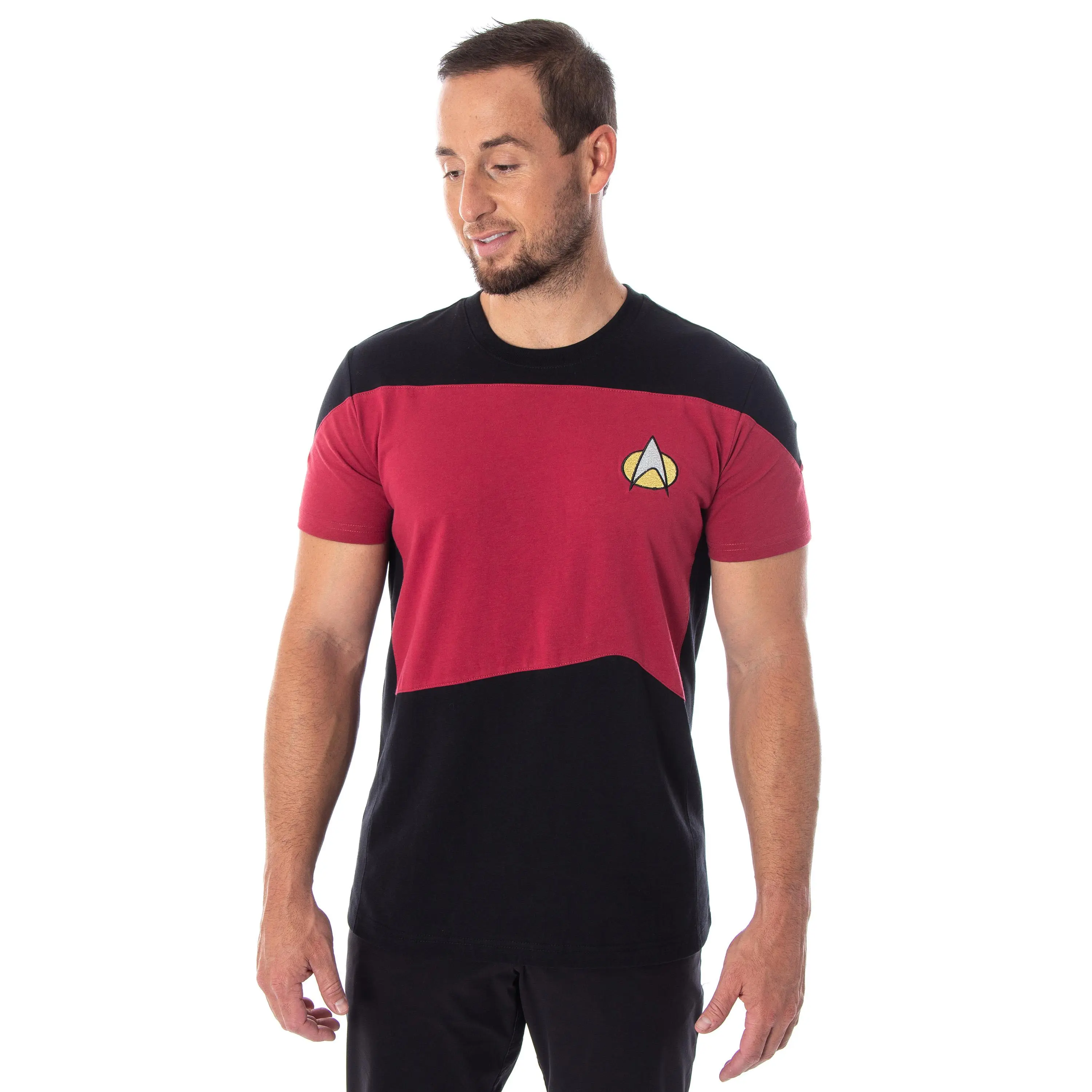 Star Trek Next Generation TNG Men's Picard Uniform Costume Short Sleeve T-Shirt Tee