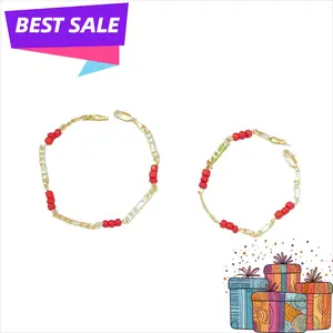 2026 2pc  Exquisite 14k Gold Plated Wine Red Natural Garnet Beaded Bracelets for Women Female Lucky Fashion Jewelry Christmas Gifts