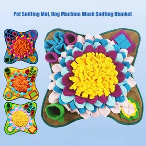 Pet hidden food sniffing mat, dog stuffy sniffing blanket, bite resistant, puzzle relieving, stress relieving, slow food environmentally friendly training blanket mat, machine washable