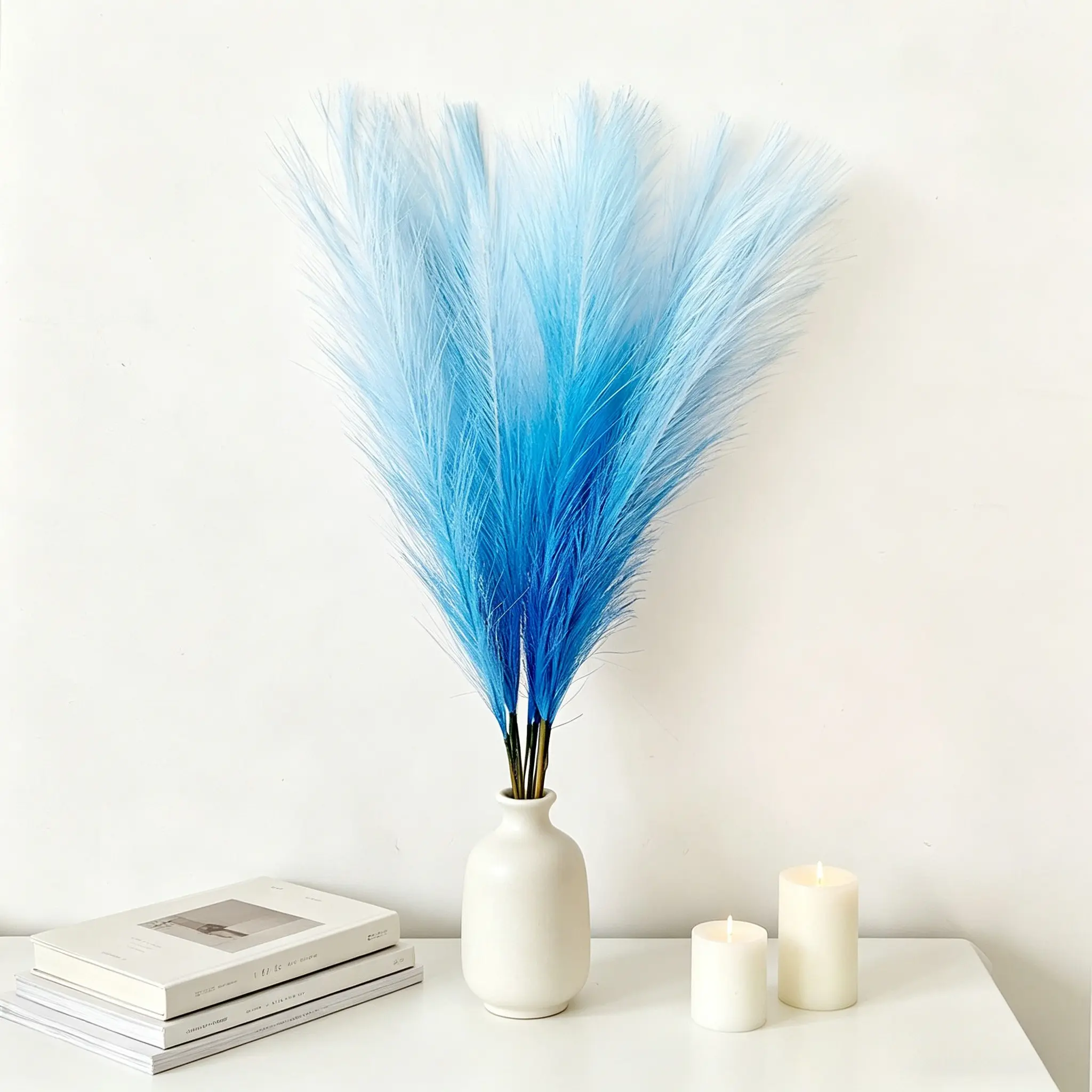 10PCS Faux Pampas Grass Bundle - 21.6" /55cm Tall, Large Artificial Plants, Fake Plants for Boho Decor - Lush Vase Filler, Flower Arrangement Accent, Enhance Kitchen & Home Aesthetics with Low-Maintenance, Indoor Plants Decor
