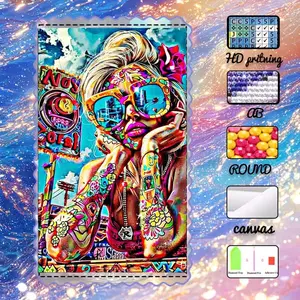 DIY 5D plush fabric, AB diamonds, fairy dust diamonds, crystal diamonds, colorful ladies' portrait diamond embroidery, diamond painting handmade kit, special craft diamond art set, wall decoration, gift for family, loved ones, and friends.