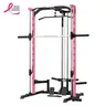 RitFit PSR05 Multifunctional Smith Machine - 440lb Capacity Unisex Home Exercise Machine, Compact At Home Gym Equipment with 13 Accessories, Adjustable Smith Bar for Squats, Presses, Rows, Lat Pulldown System (Black/Pink)