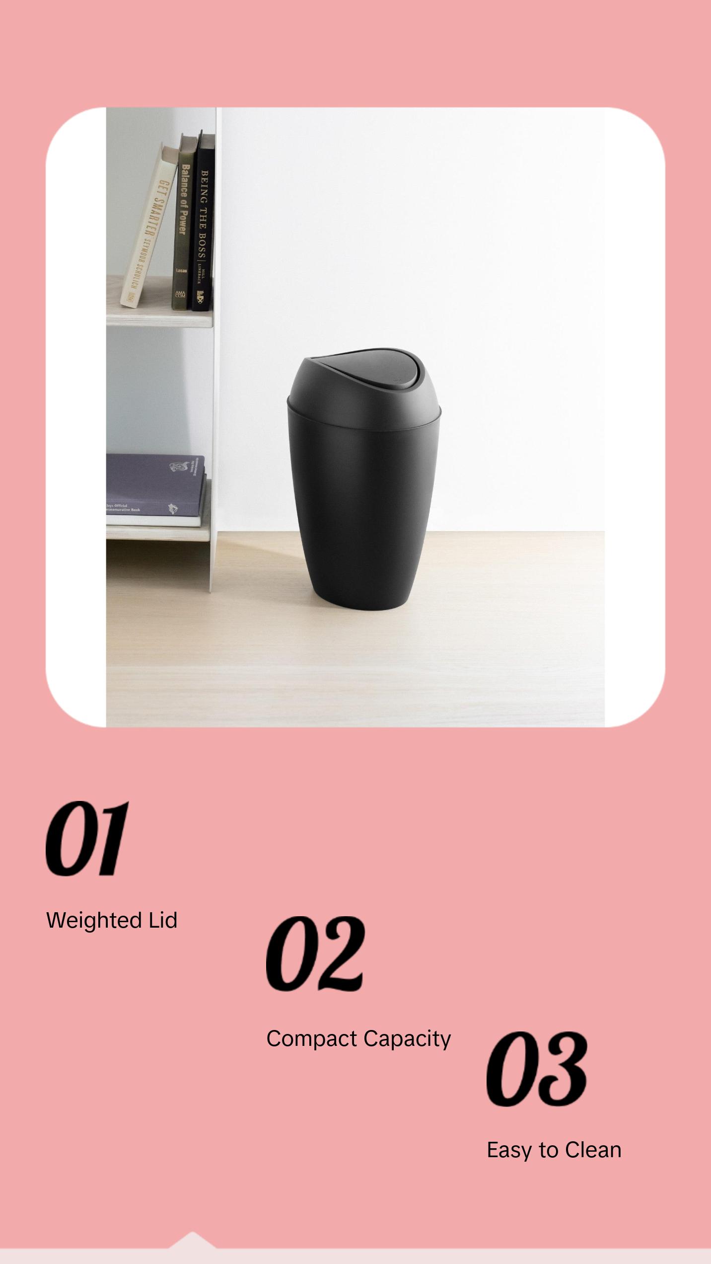 Twirla Trash Can - Perfect for Home and Office Use