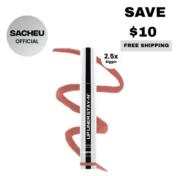 sacheu Jumbo Lip Liner STAY-N - Peel-Off Lip Liner Stain - All Day & Night Lip Liner with Hyaluronic Acid & Vitamin E - Long Lasting Formula - 0.3 fl oz / 8.75 ml