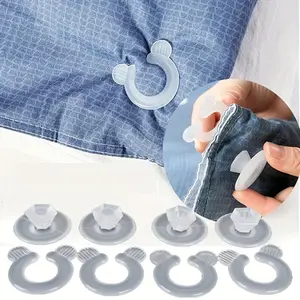 12 Pairs, Quilt Fixer, Safety Invisible Sheet Quilt Corner Fixing Buckles, Bedsheet Clip