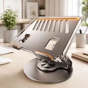 Laptop Stand for Desk, 360° Rotating Adjustable Foldable Aluminum Alloy Laptop Riser, Ergonomic Cooling Notebook Holder for 10-17.3 Inch Laptops, Heavy Duty Computer Stand for MacBook, Dell, HP, Lenovo, Home Office Gaming,Father’s Day Gift for Men