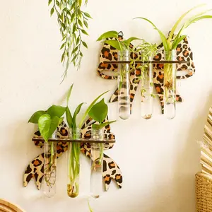 Wooden Butterfly Shaped Wall Hanging Vase, 1 Count Wooden Wall Mounted Vase, Home Decor for Living Room Bedroom, Room Decor, Home Accessories, Ornaments