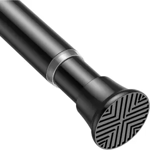 Black Tension Curtain Rods 23 to 46 Inch,Small Curtain Rods No Drilling,Short Spring Tension Rod for Windows Door Closet, Curtain Rod