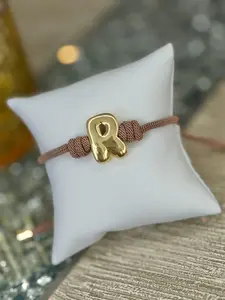 Bracelet Brown Initial Knot