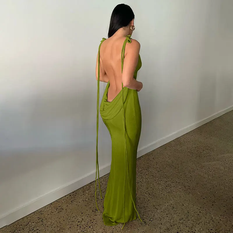 strapless open back dress MALI Backless Maxi Dress - Tie dye Maxi Dress in Navy Tie dye main image 0