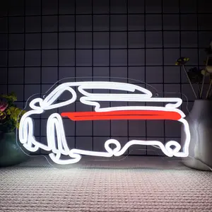 Sports Car Neon Signs for Wall Decor,Dimmable Garage Neon Light,Usb Powered Car Signs for Kids Bedroom Boys Room Playroom Man Cave Bar Birthday Gifts(15 * 7.9in)