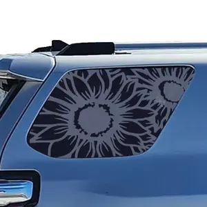 2pcs Universal Rear Side Window Flowe3  Decal Sticker, Matte Black