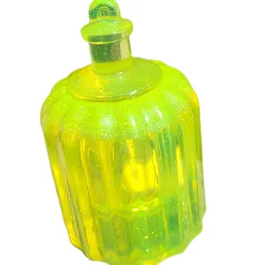 RESIN Clear Yellow Jar with LIGHTS inside Trinket Jar storage handmade GIFT Decorative Shiny Ornaments Canister Organizer Bottles