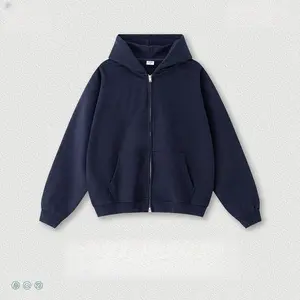 Autumn American double zipper jacket cardigan solid color loose hooded sweatshirt men's youth unisex,Gift
