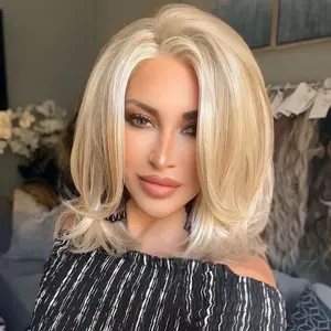 IMstyle Ella Beige Blonde with Highlight with Layer Cut 13*4 Free Parting Lace Front Wigs for Daily Wear