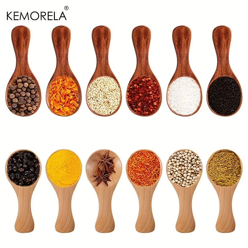 Wooden Salt Spoon, Sugar Scoop, 10/20pcs Mini Wooden Spoon with Short Handle, Kitchenware, Perfect for Small Jars Of Jam, Spices, Condiments, Seasoning, Sugar, Honey, Coffee, Wooden Spoon Set