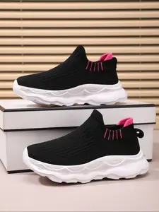 New Trendy Unisex Kids Fashion Lightweight Comfortable Socks Shoes, Ultra-Light Casual Classic Sneakers, Casual Trainer, Textile Upper, Eva Sole, Medium Width, Casual Breathable Footwear
