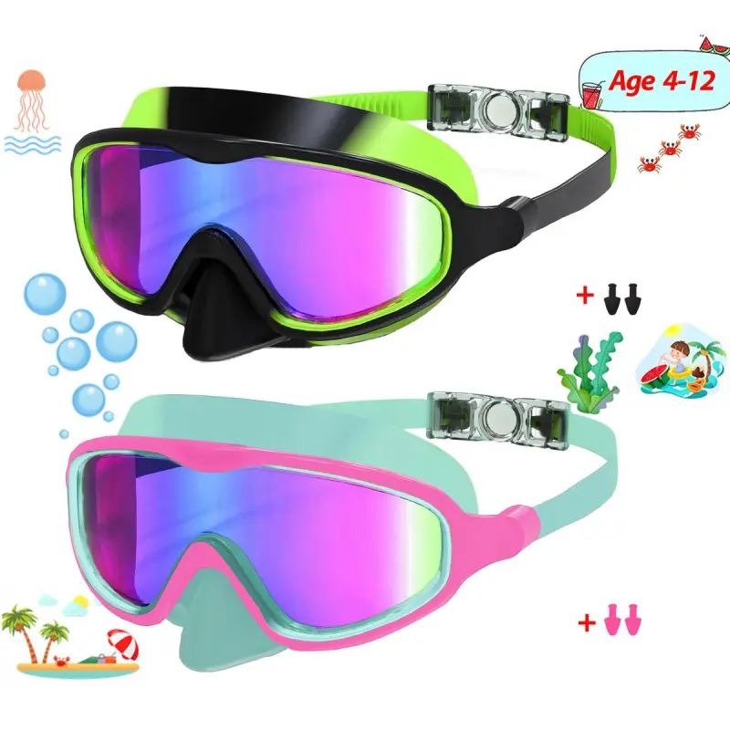 Kids Swimming Goggles 1 Pack Anti-fog Anti-UV Wide View Kids Swimming Goggles 4-15 years old