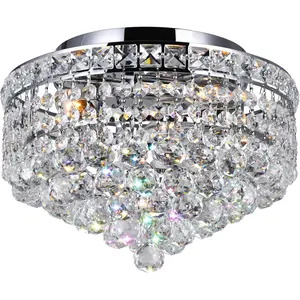 CWI Lighting Luminous 3 Light 12 inch Chrome Flush Mount Ceiling Light 8002C12C