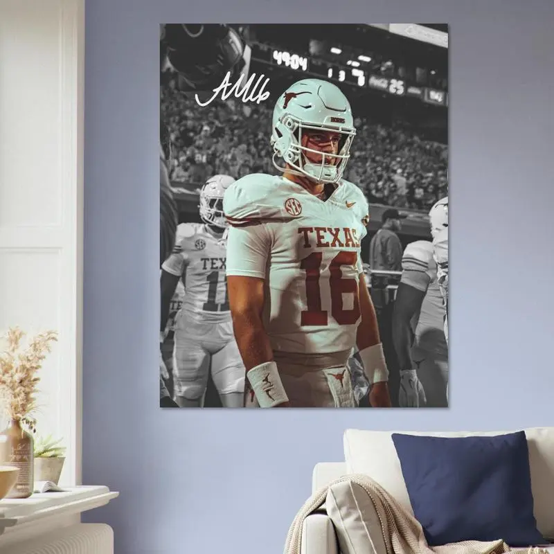 [Sale up to 35%+FREE SHIP+NO FRAME] Arch Manning Texas Longhorns Poster College Football Wall Art