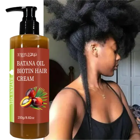 YANYUTONG 250ml Batana Oil Hair Cream - 1pcs Unisex Leave-In Scalp Treatment, Natural Botanical Nourish & Restore, Dry/Frizzy Care, Sensitive Scalp Support, Glossy Shine, Daily Self Care Products