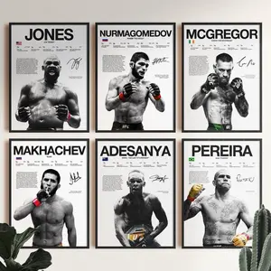 UFC Fighter Wall Art Unframed, MMA Art Poster, UFC Legend Print Set Decor, Gifts for Him, Her, Wall Art Print, Poster For Gift